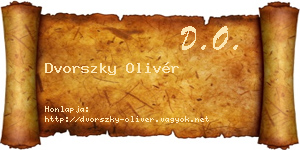Dvorszky Olivér névjegykártya