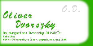 oliver dvorszky business card
